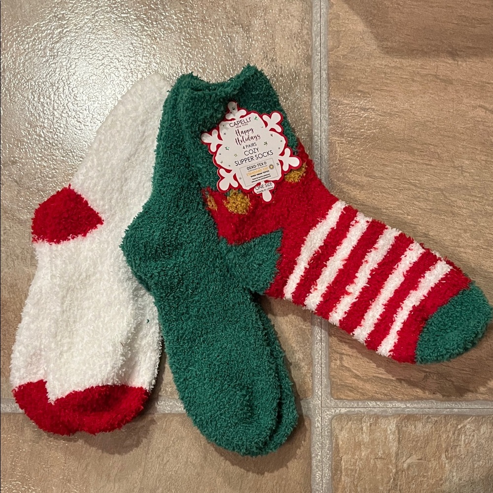 3pair of Festive Fuzzy Christmas Socks